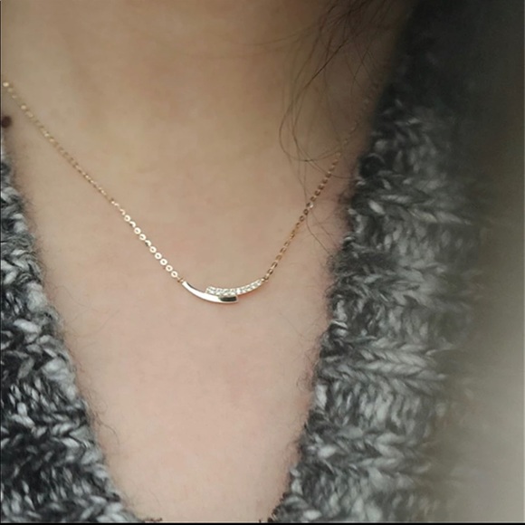 New 925 Sterling Silver Diamond Arc Pendant Ne… - Picture 4 of 5